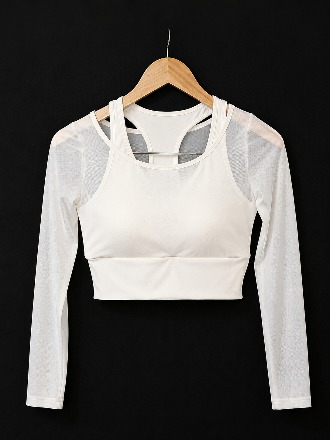 Top largo con mangas transparentes