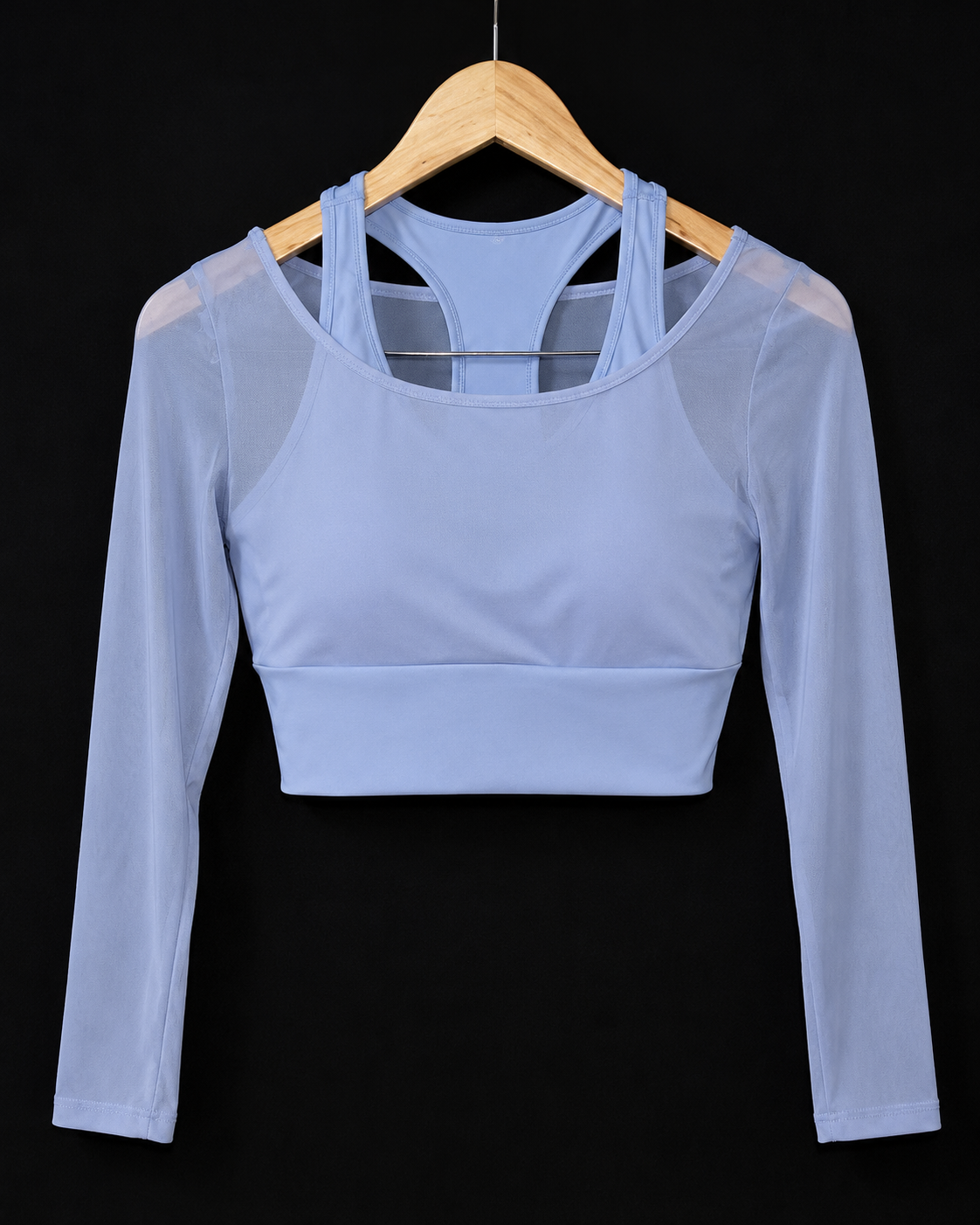 Top largo con mangas transparentes
